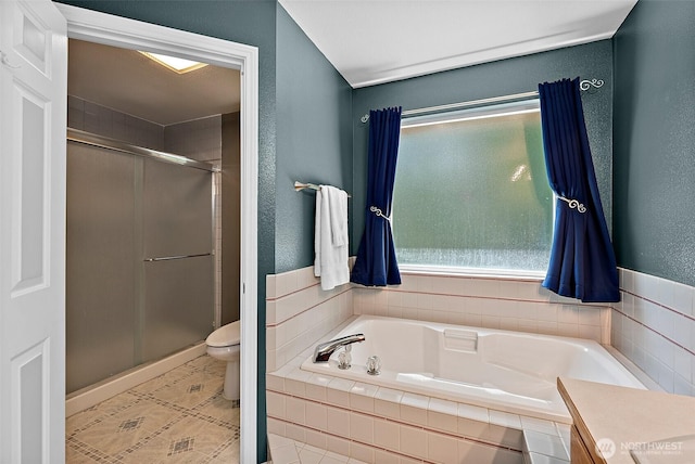 1920 11th Street Pl SW, Puyallup, WA 98371 - bathroom featuring a garden tub, a stall shower, and a textured wall