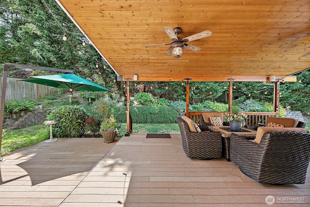 1920 11th Street Pl SW, Puyallup, WA 98371 - deck with a ceiling fan