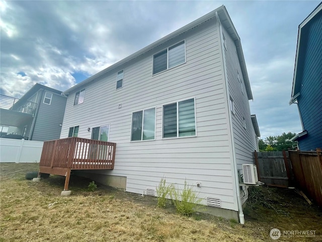 2129 Lancaster Way, Ferndale, WA 98248 - rear view of property featuring a wooden deck and a fenced backyard