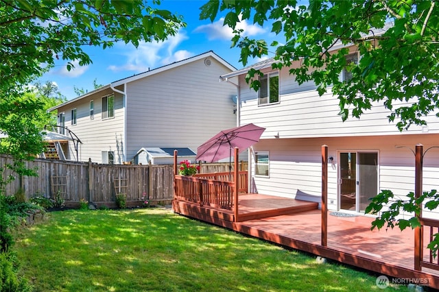 24212 13th Pl W, Bothell, WA 98021 - rear view of property featuring a fenced backyard and a deck