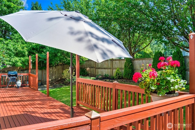 24212 13th Pl W, Bothell, WA 98021 - deck with a fenced backyard and a grill