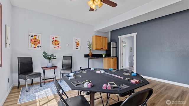15725 Wallace Falls Loop Rd, Gold Bar, WA 98251 - game room featuring a ceiling fan and light wood-type flooring