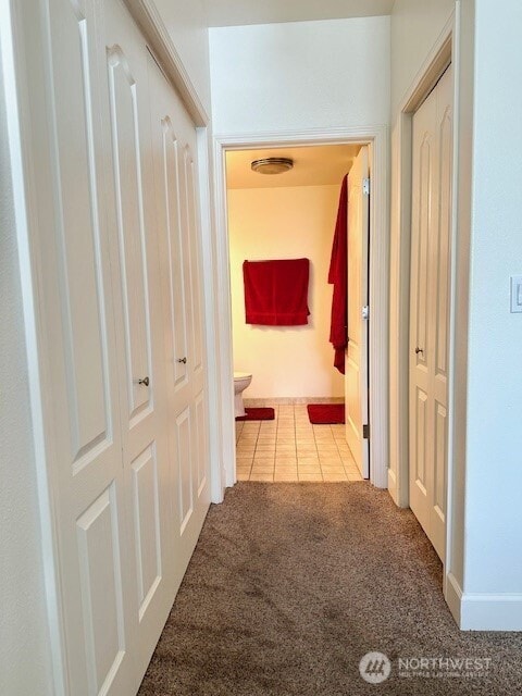 1548 River Rd Unit 105, Longview, WA 98632 - corridor with carpet and tile patterned floors
