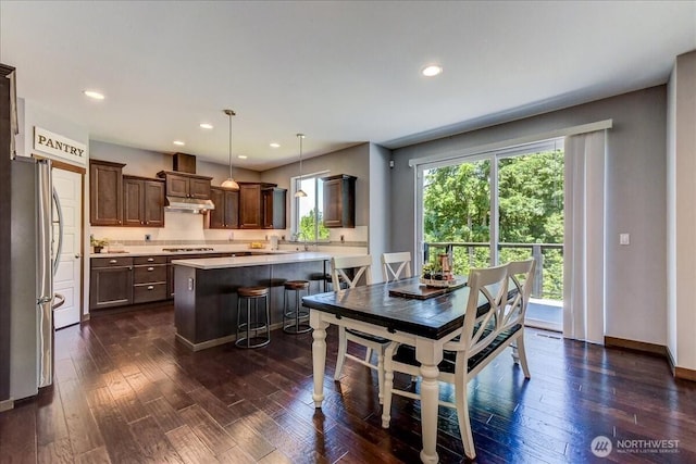 13131 287th Ave SE, Monroe, WA 98272 - dining area featuring dark wood-type flooring and recessed lighting