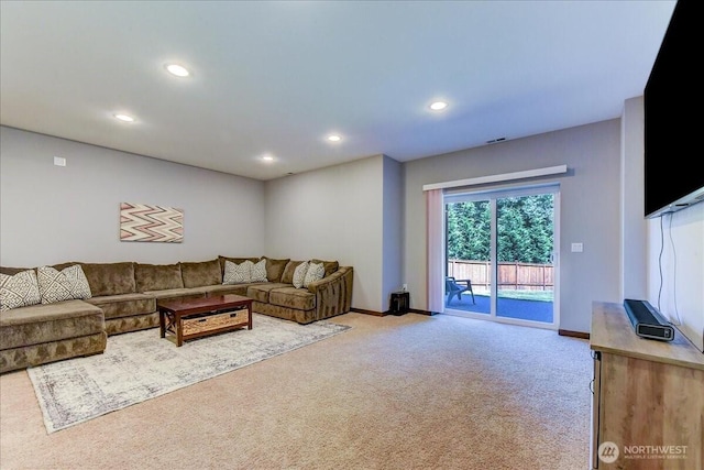 13131 287th Ave SE, Monroe, WA 98272 - living room featuring carpet flooring and recessed lighting