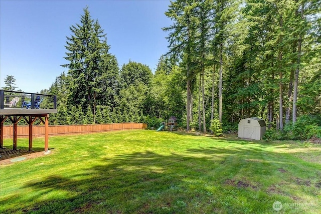 13131 287th Ave SE, Monroe, WA 98272 - view of yard featuring a storage shed and a playground
