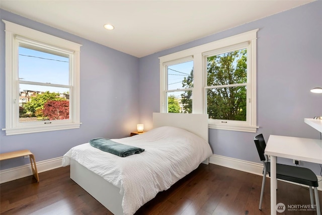 1634 Palm Ave SW, Seattle, WA 98116 - bedroom with dark wood-type flooring and recessed lighting