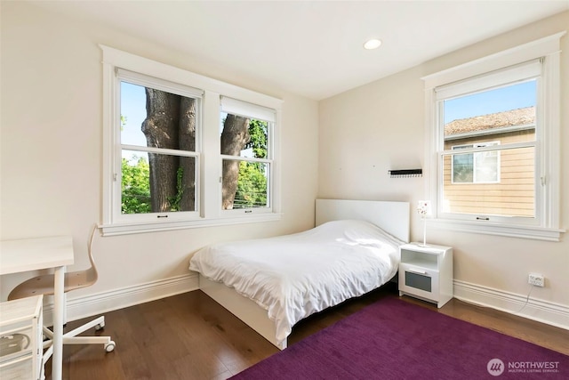 1634 Palm Ave SW, Seattle, WA 98116 - bedroom with dark wood finished floors and recessed lighting