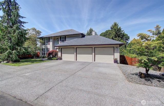 15108 NE 22nd Ave, Salmon Creek, WA 98686 - view of front facade with a chimney and a detached garage