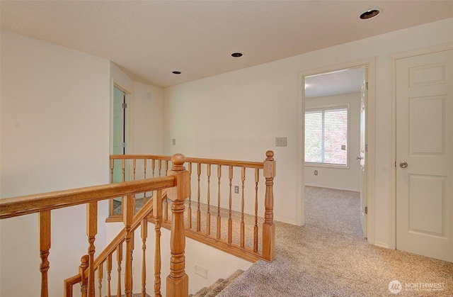 15108 NE 22nd Ave, Salmon Creek, WA 98686 - corridor with an upstairs landing, light carpet, and recessed lighting