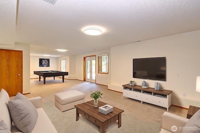 15108 NE 22nd Ave, Salmon Creek, WA 98686 - carpeted living area featuring billiards and a textured ceiling