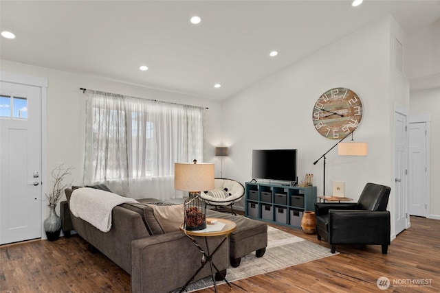 1828 Kristina Ln, Wenatchee, WA 98801 - living room with wood finished floors and recessed lighting