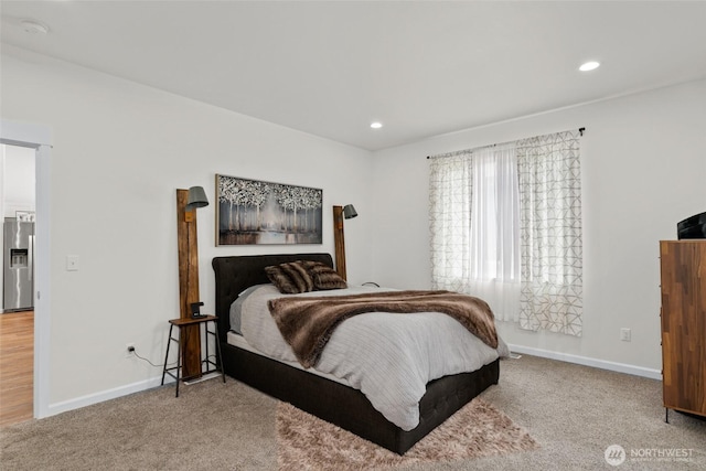 1828 Kristina Ln, Wenatchee, WA 98801 - carpeted bedroom with stainless steel fridge and recessed lighting
