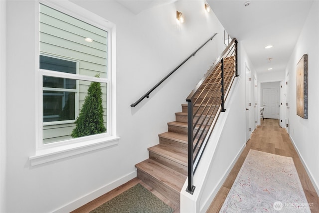 12103 E Gibson Rd, Everett, WA 98204 - stairs with wood finished floors and recessed lighting