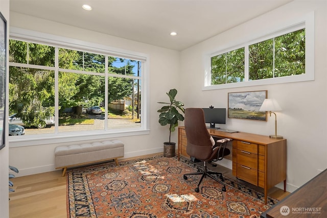 2809 NW 71st St, Seattle, WA 98117 - office featuring wood finished floors and recessed lighting