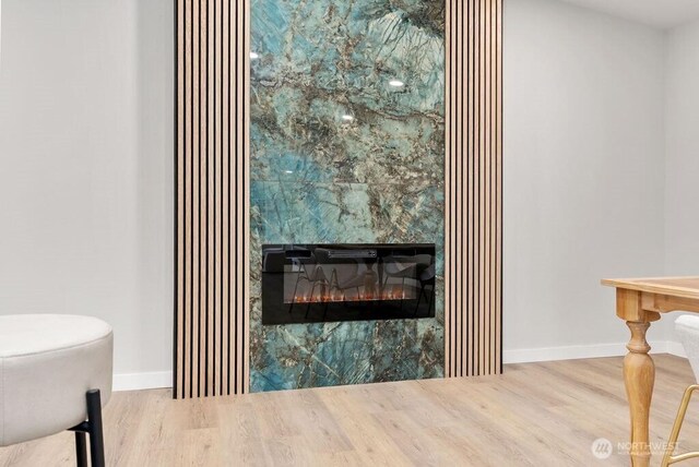 4968 Morgan Dr, Blaine, WA 98230 - detailed view of wood finished floors and a fireplace