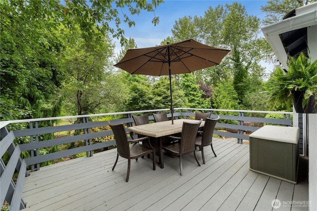 23305 98th Ave S, Kent, WA 98031 - wooden deck featuring outdoor dining space