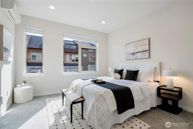 935 7th Ave NE Unit 17.3, Issaquah, WA 98029 - bedroom with a wall mounted AC, carpet flooring, and recessed lighting