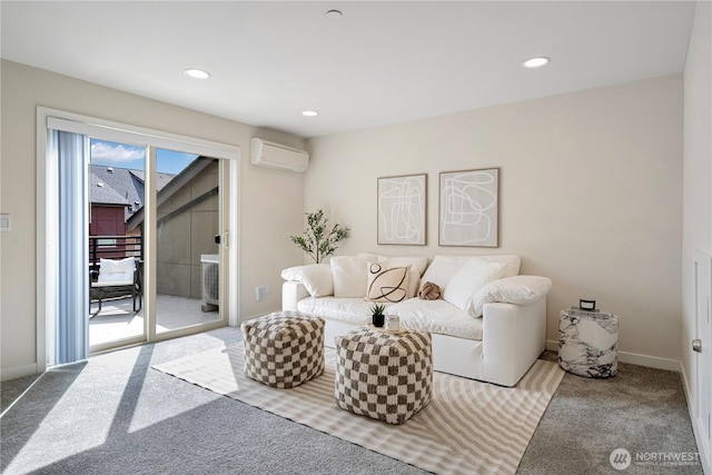 935 7th Ave NE Unit 17.3, Issaquah, WA 98029 - carpeted living room with a wall mounted AC and recessed lighting