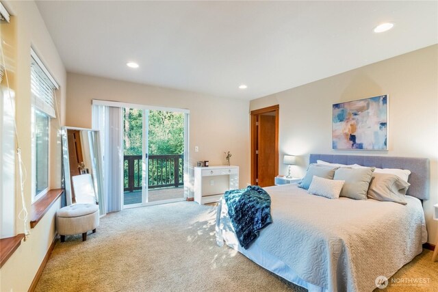6 Nighthawk Cir, Bellingham, WA 98229 - carpeted bedroom featuring access to outside and recessed lighting