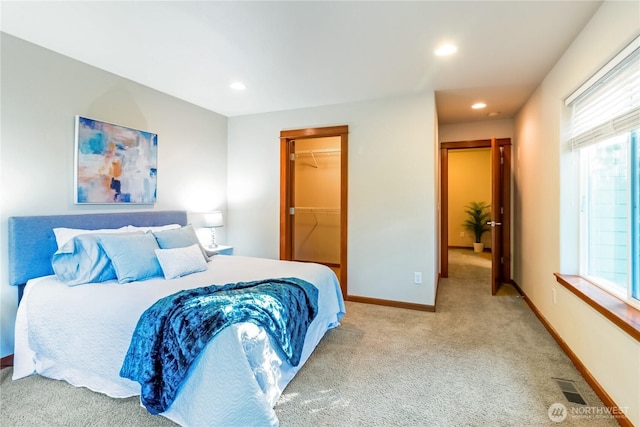 6 Nighthawk Cir, Bellingham, WA 98229 - carpeted bedroom featuring a walk in closet, recessed lighting, and a closet