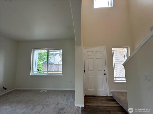 15328 104th Ave SE, Yelm, WA 98597 - entrance foyer with carpet flooring and a high ceiling
