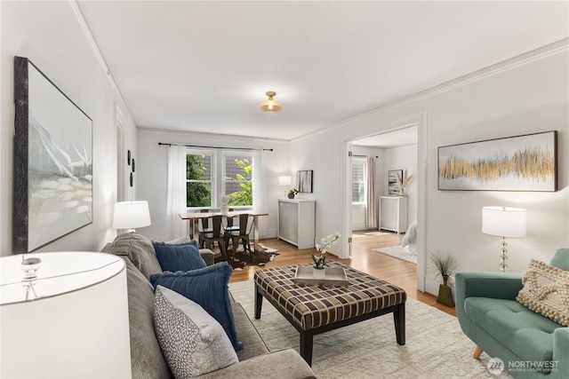 4725 15th Ave NE Unit 22, Seattle, WA 98105 - living room featuring crown molding and light wood-style floors
