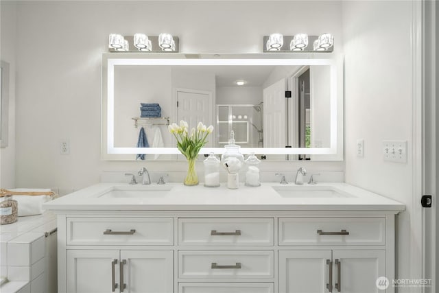 16760 128th Pl NE, Woodinville, WA 98072 - full bath featuring double vanity and a stall shower