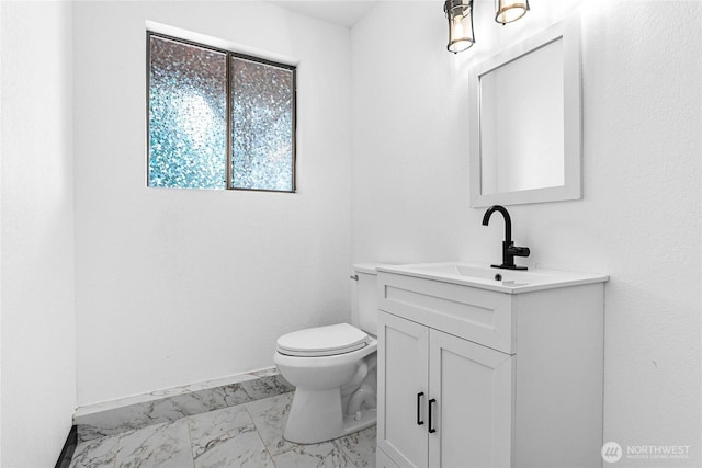 1668 Sapphire Trl, Bellingham, WA 98226 - half bathroom with marble look tile flooring and vanity