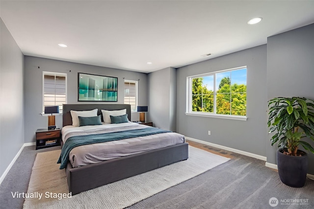 1130 77th Dr SE, Lake Stevens, WA 98258 - carpeted bedroom featuring baseboards and recessed lighting