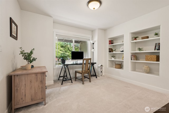 6518 73rd Ave E, Olympia, WA 98516 - office area featuring light colored carpet and built in features