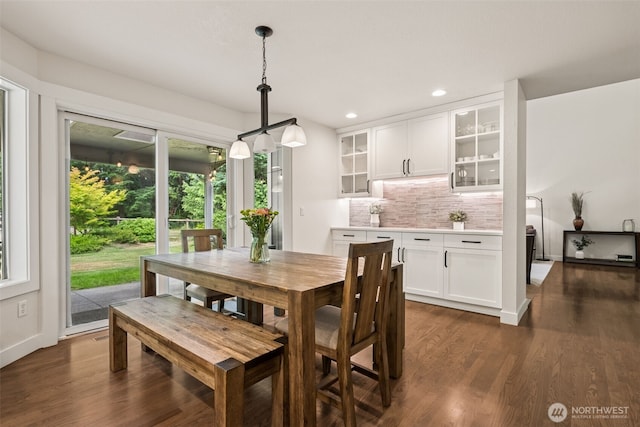 6518 73rd Ave E, Olympia, WA 98516 - dining room with dark wood finished floors and recessed lighting