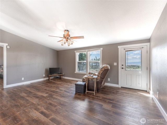 115 Hummingbird Rd, East Wenatchee, WA 98802 - living area featuring a ceiling fan and wood finished floors