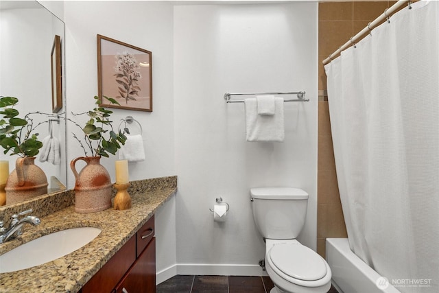 1125 N 93rd St Unit 6, Seattle, WA 98103 - bathroom with vanity, shower / bath combination with curtain, and tile patterned flooring