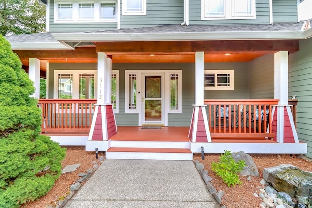 3112 87th Avenue Ct E, Edgewood, WA 98371 - property entrance featuring covered porch and a shingled roof