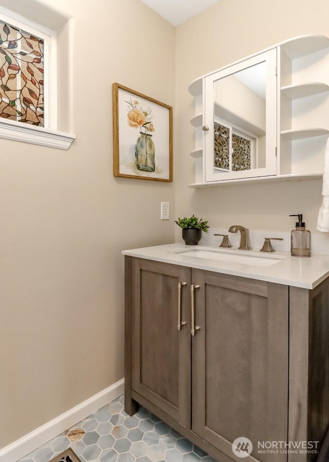 3112 87th Avenue Ct E, Edgewood, WA 98371 - bathroom with vanity and tile patterned floors