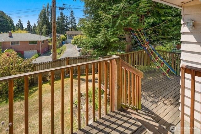 16204 Corliss Pl N, Shoreline, WA 98133 - wooden deck with a fenced backyard