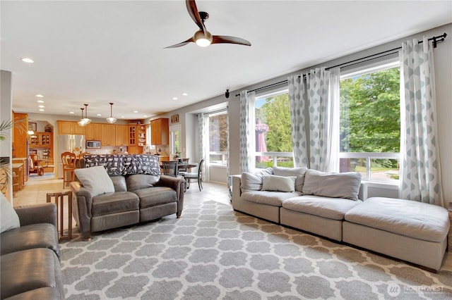 21414 137th Ave NE, Arlington, WA 98223 - living area featuring healthy amount of natural light, recessed lighting, and ceiling fan