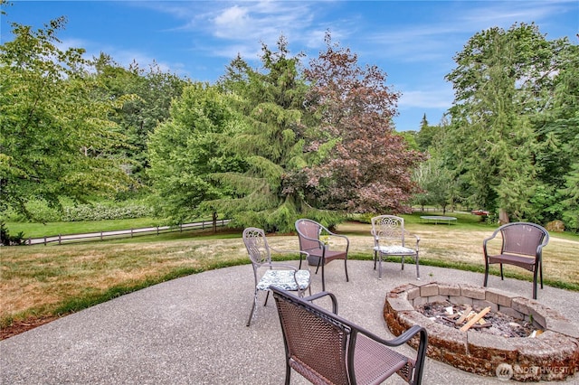 21414 137th Ave NE, Arlington, WA 98223 - view of patio featuring an outdoor fire pit