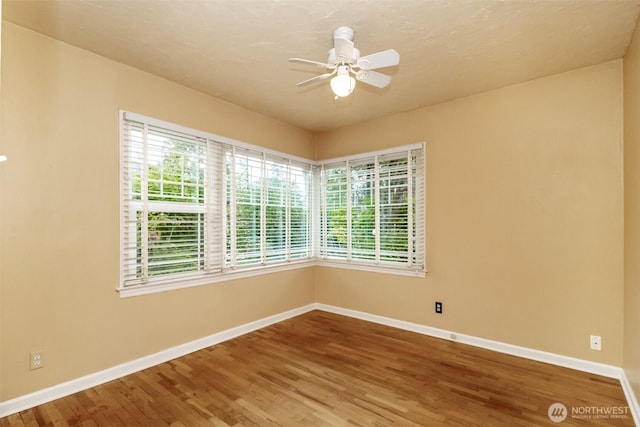 6711 100th St SW, Lakewood, WA 98499 - unfurnished room featuring plenty of natural light, wood finished floors, and a ceiling fan