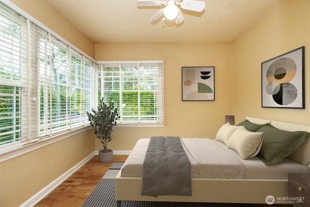 6711 100th St SW, Lakewood, WA 98499 - bedroom featuring wood finished floors and a ceiling fan