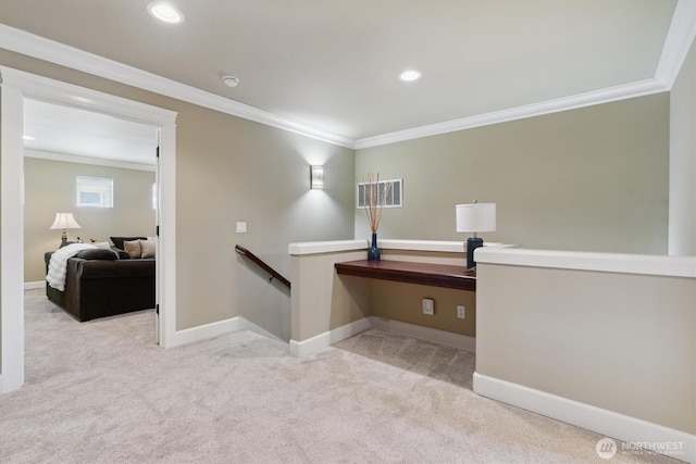 26713 178th Loop SE, Covington, WA 98042 - unfurnished office featuring crown molding, carpet flooring, and recessed lighting