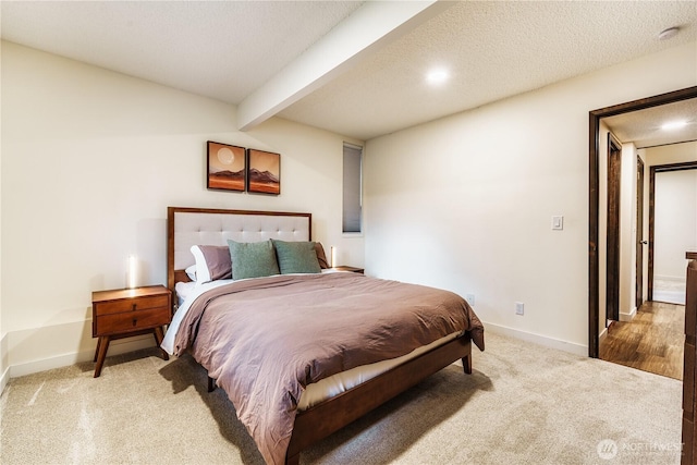 830 S 301st Pl, Federal Way, WA 98003 - carpeted bedroom with beam ceiling and a textured ceiling