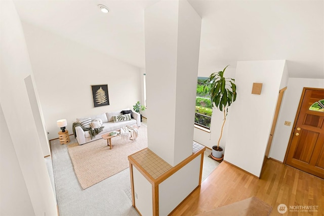 1708 Whatcom St, Bellingham, WA 98229 - foyer featuring light wood finished floors and vaulted ceiling