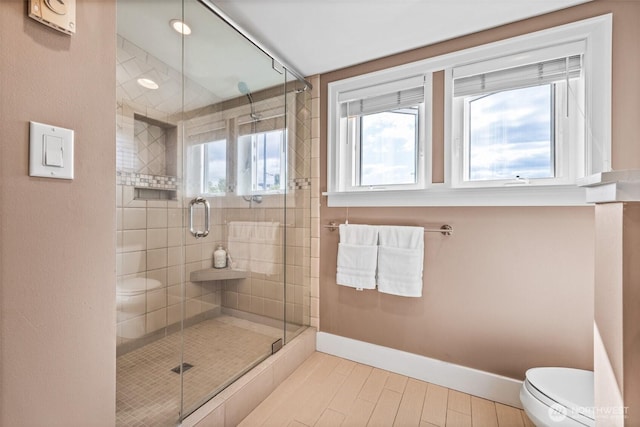 6543 12th Ave NW, Seattle, WA 98117 - full bath with a stall shower and wood finished floors