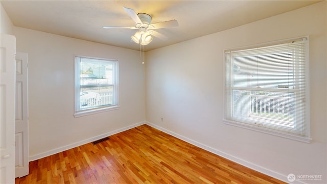 1303 Modoc, Walla Walla, WA 99362 - spare room featuring light wood finished floors and a ceiling fan