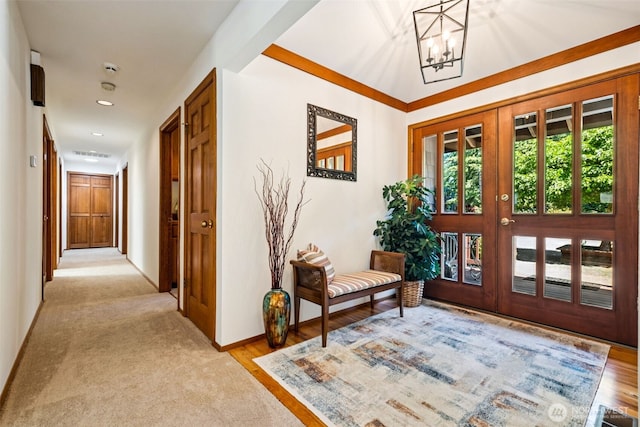24131 SE 225th St, Maple Valley, WA 98038 - foyer with plenty of natural light, a chandelier, light wood-type flooring, and recessed lighting