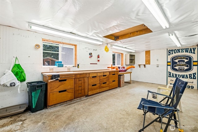24131 SE 225th St, Maple Valley, WA 98038 - misc room with a workshop area, concrete floors, and healthy amount of natural light