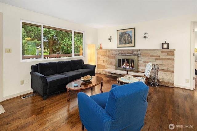 23318 3rd Pl W, Bothell, WA 98021 - living room with a fireplace and wood finished floors