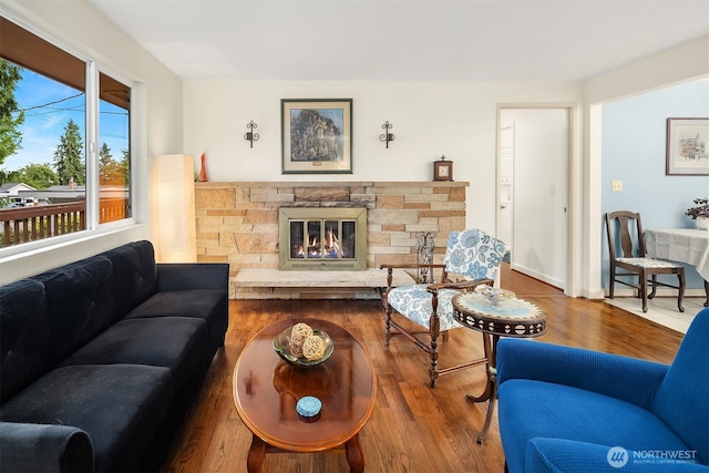 23318 3rd Pl W, Bothell, WA 98021 - living room with wood finished floors and a fireplace